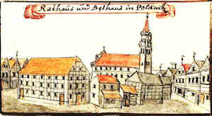 Rathaus und Bethaus in Polckwitz - Ratusz i zbór, widok ogólny